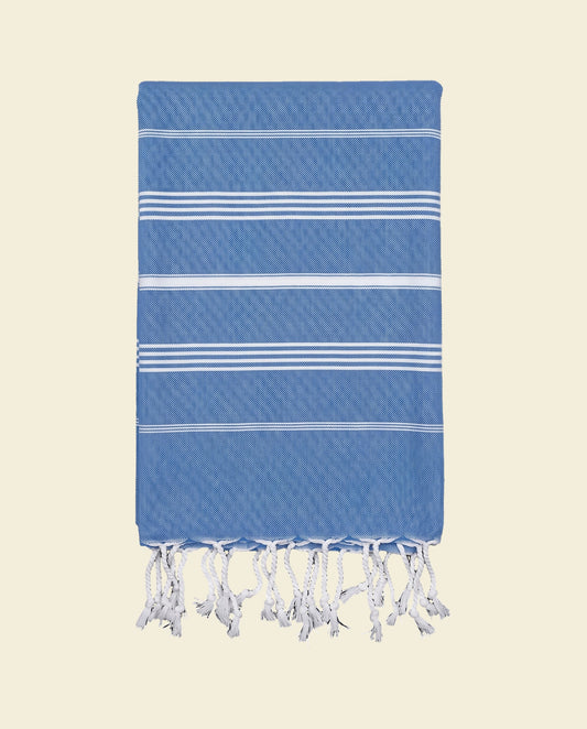 hammam strandlaken mediteraanblauw - op kleur