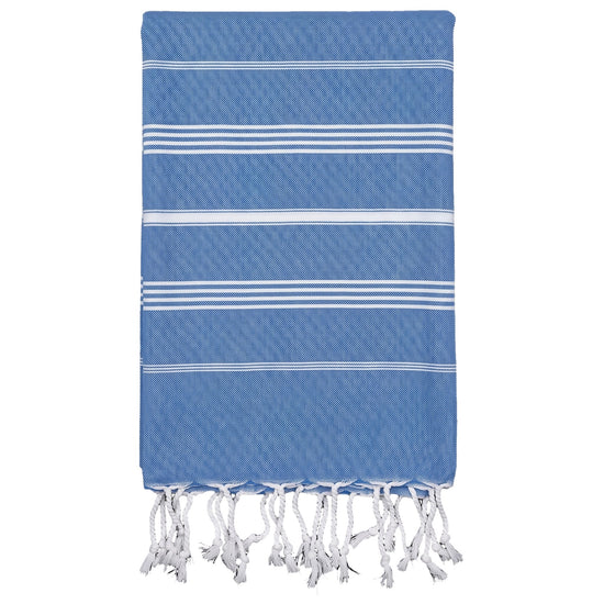 hammam strandlaken mediteraanblauw - vrijstaand