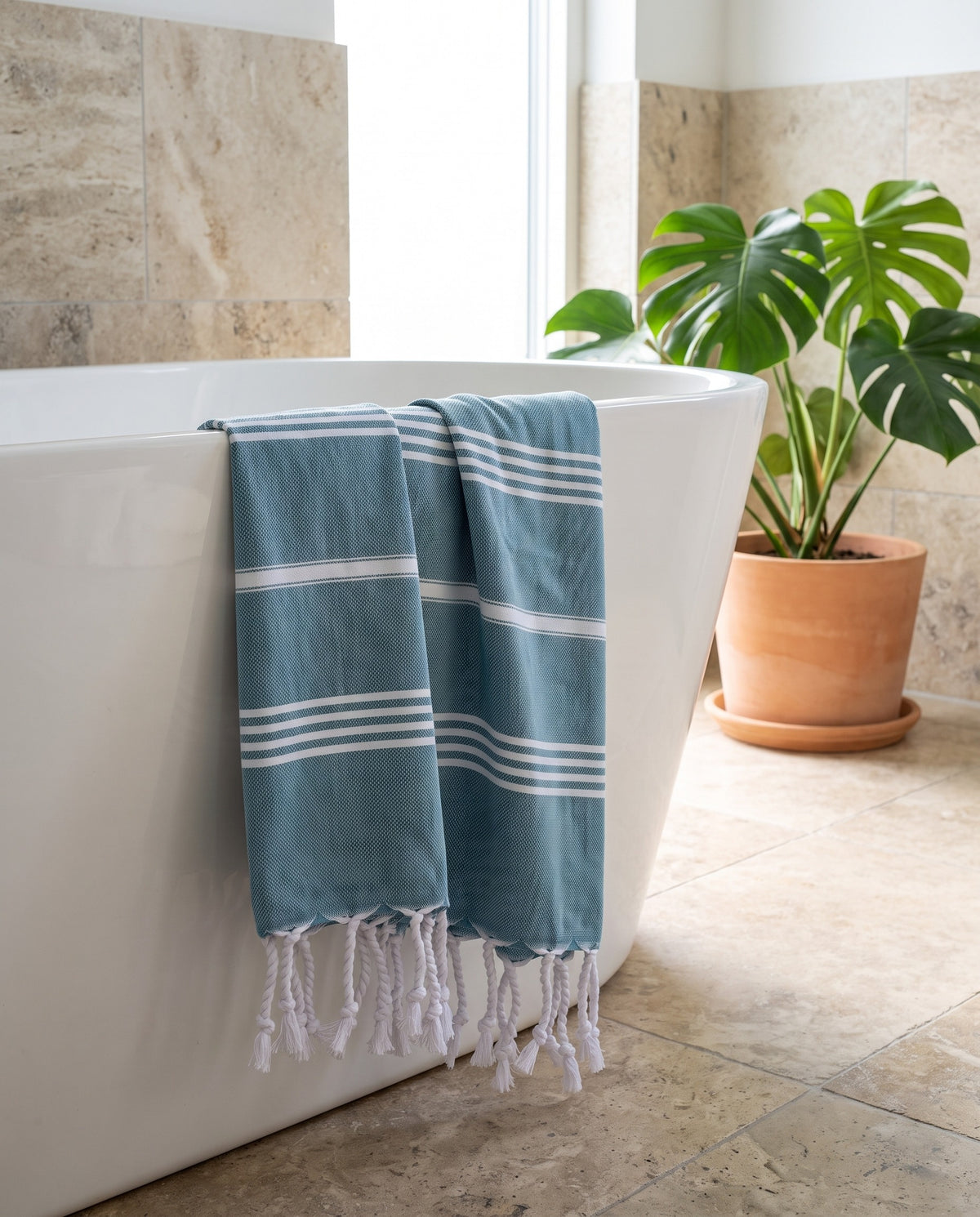 hammam strandlaken petrol - sfeer