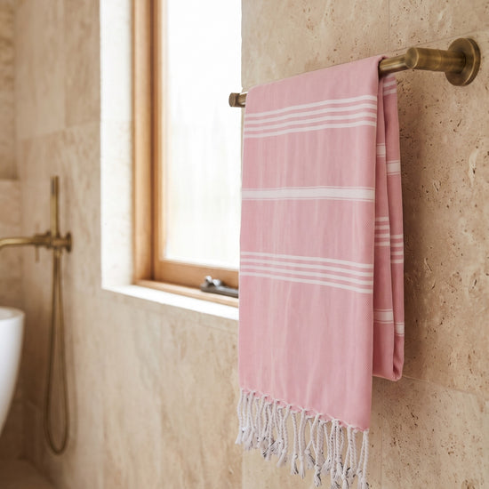 hammam strandlaken poederroze - sfeer