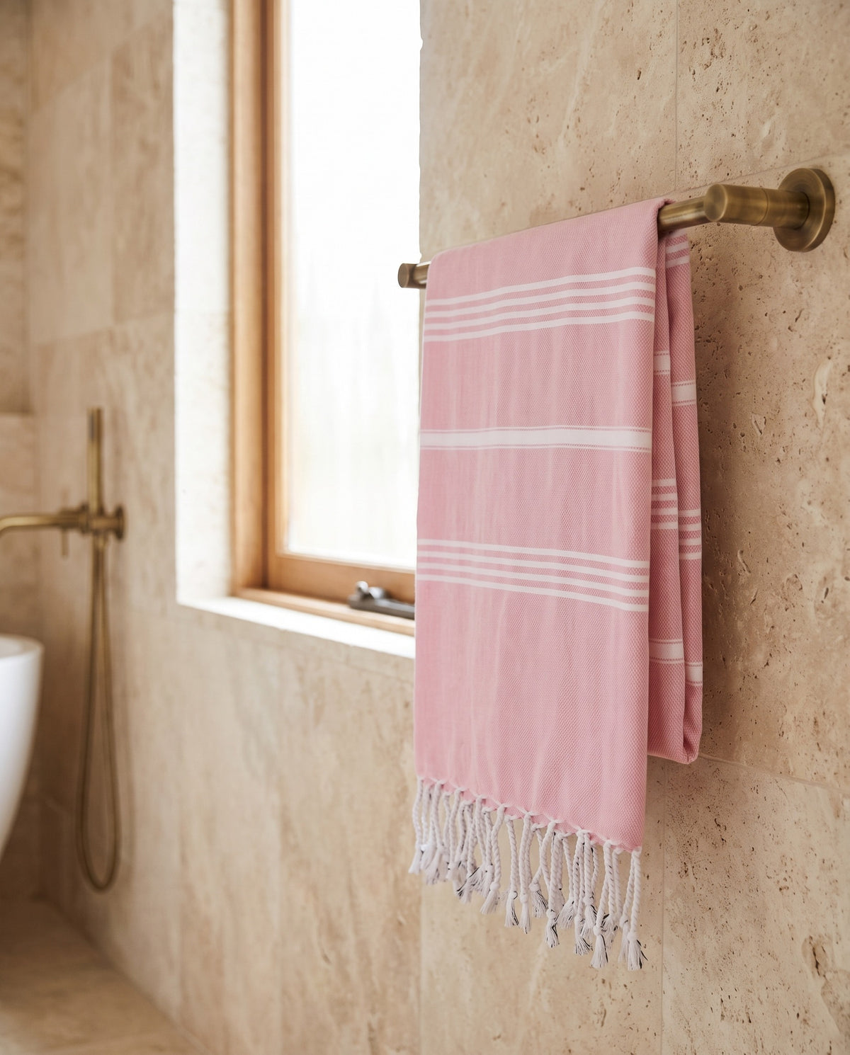 hammam strandlaken poederroze - sfeer