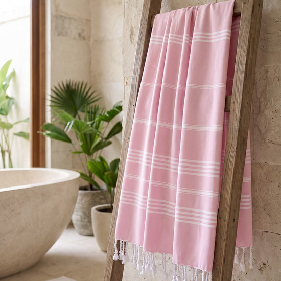 hammam strandlaken roze - sfeer