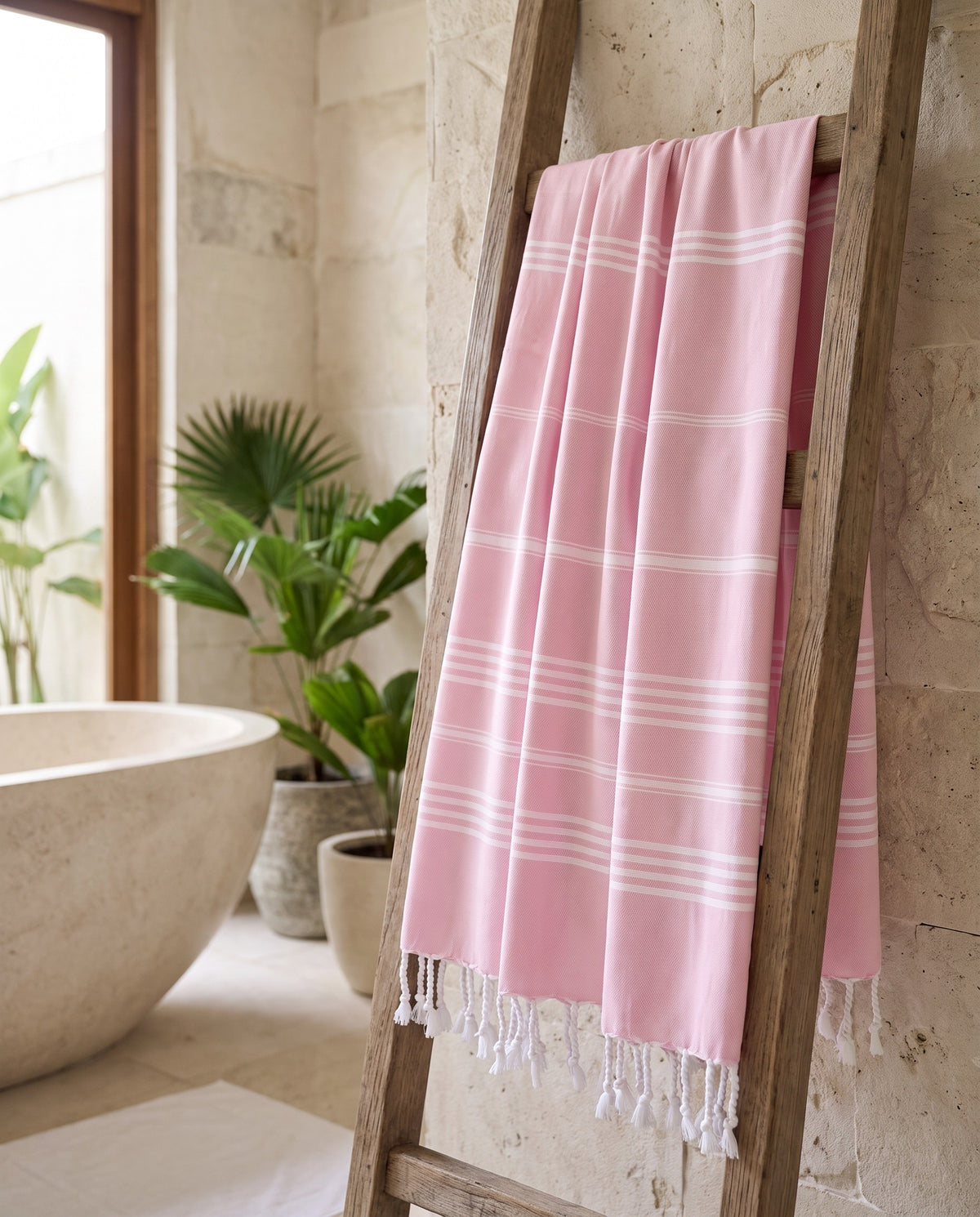 hammam strandlaken roze - sfeer