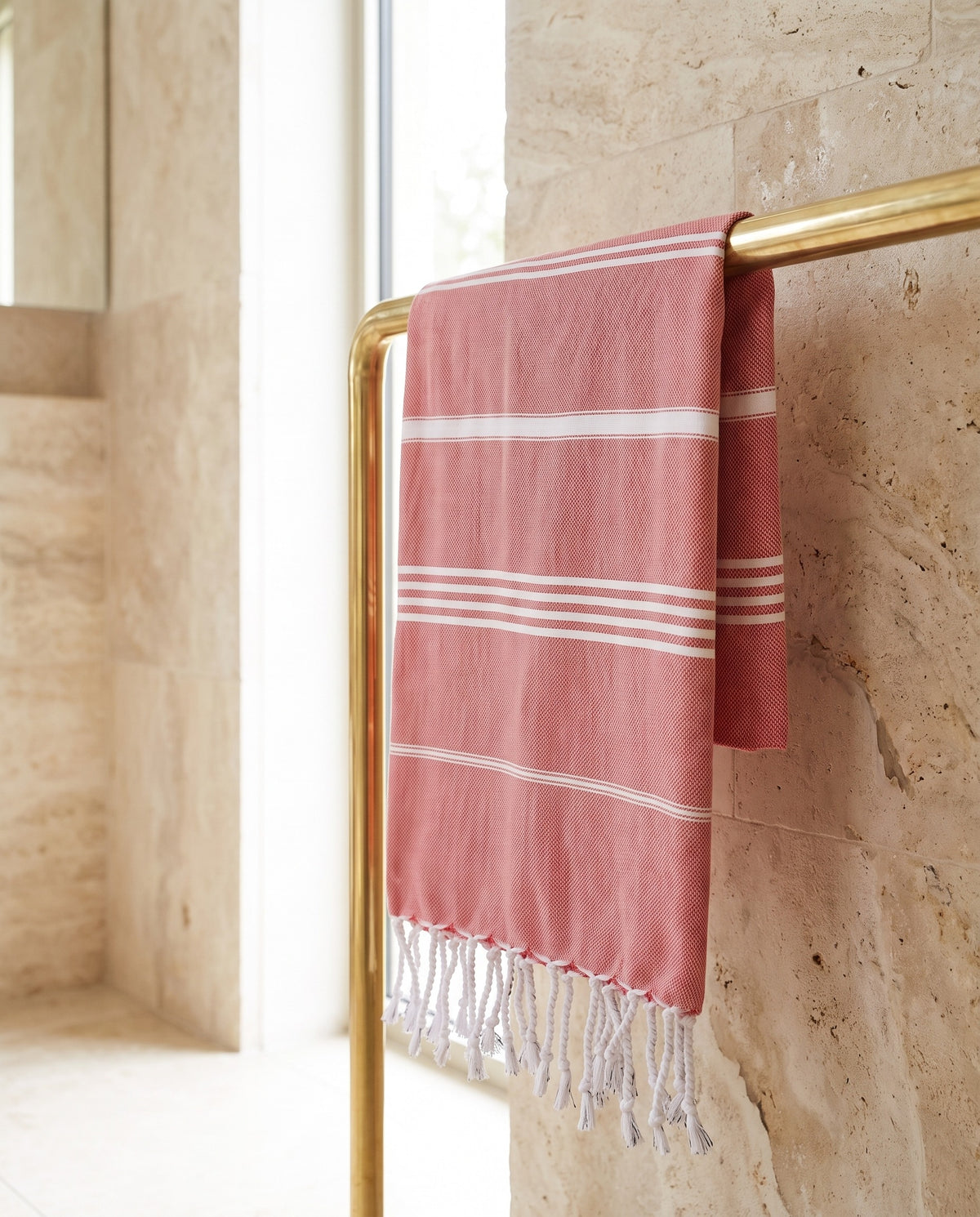 hammam strandlaken steenrood - sfeer