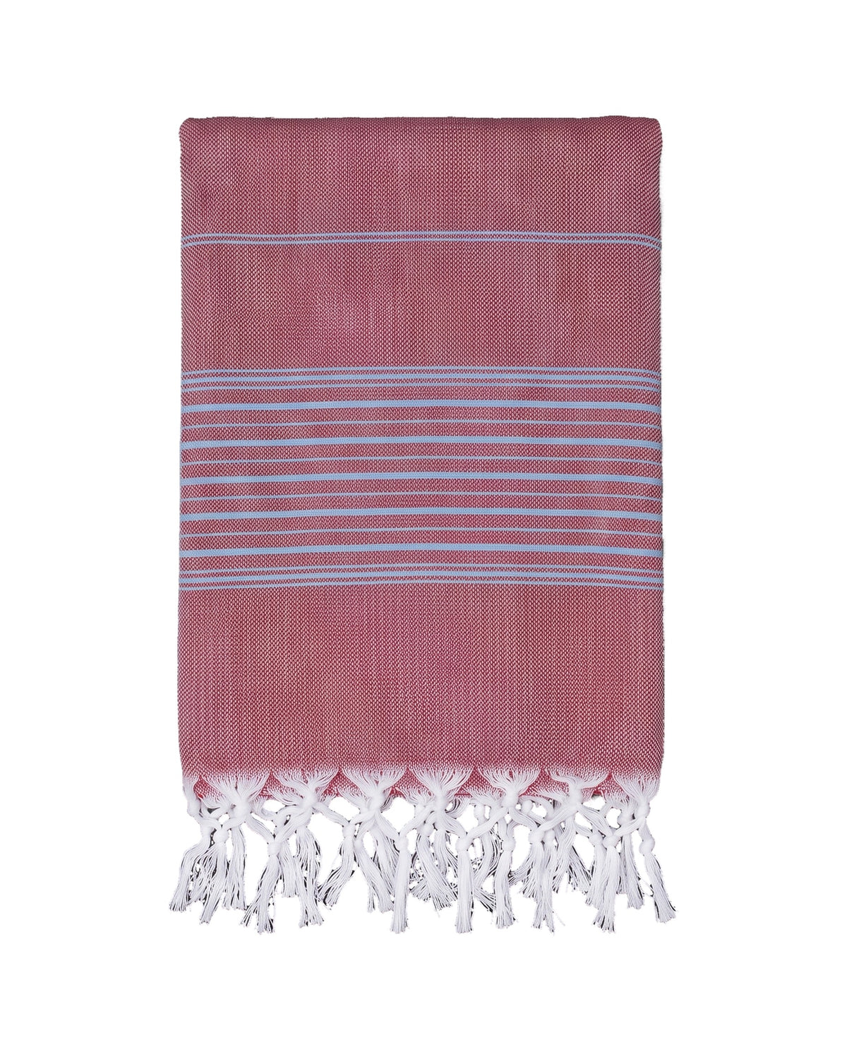 hammamhanddoek dun bordeauxrood/blauw - vrijstaand
