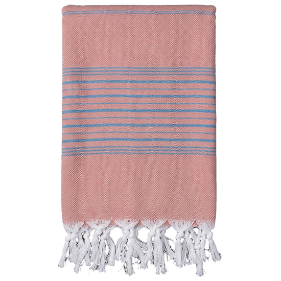 hammamhanddoek dun koper/oceaanblauw - vrijstaand