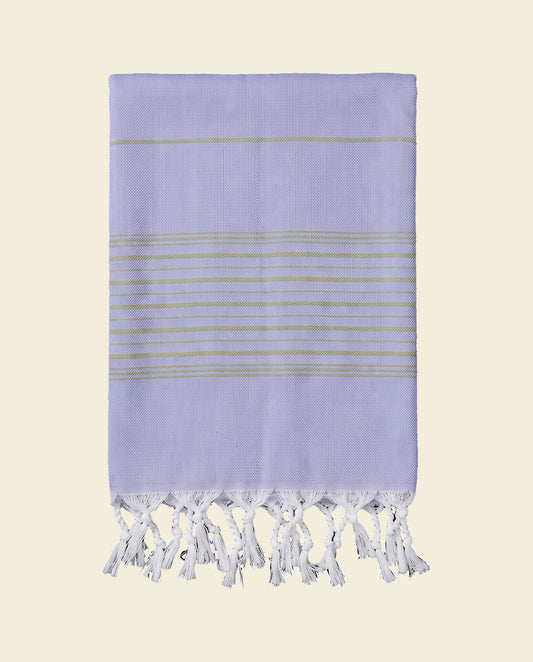 hammamhanddoek dun lavendel/mosgroen - op kleur
