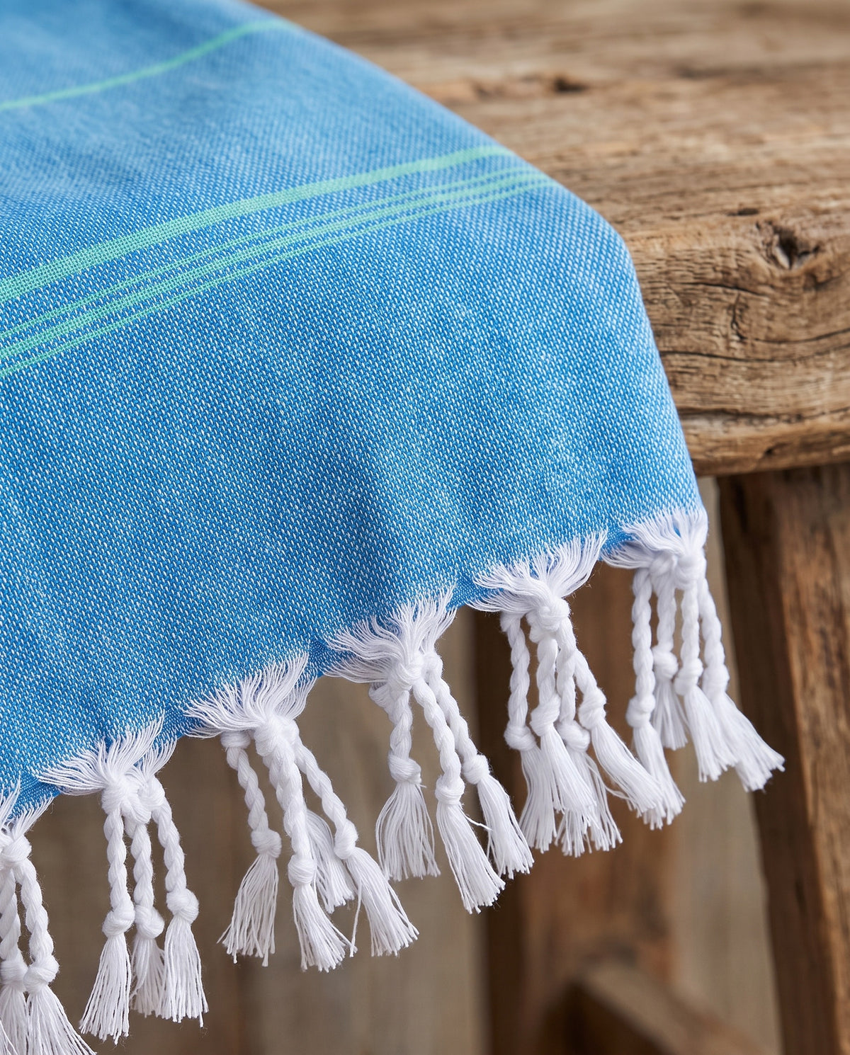 hammamhanddoek dun oceaanblauw/jade - detail