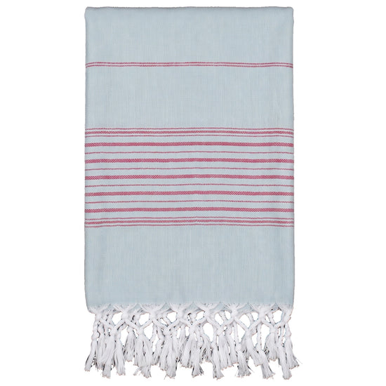 hammamhanddoek dun zeegroen/cerise - vrijstaand