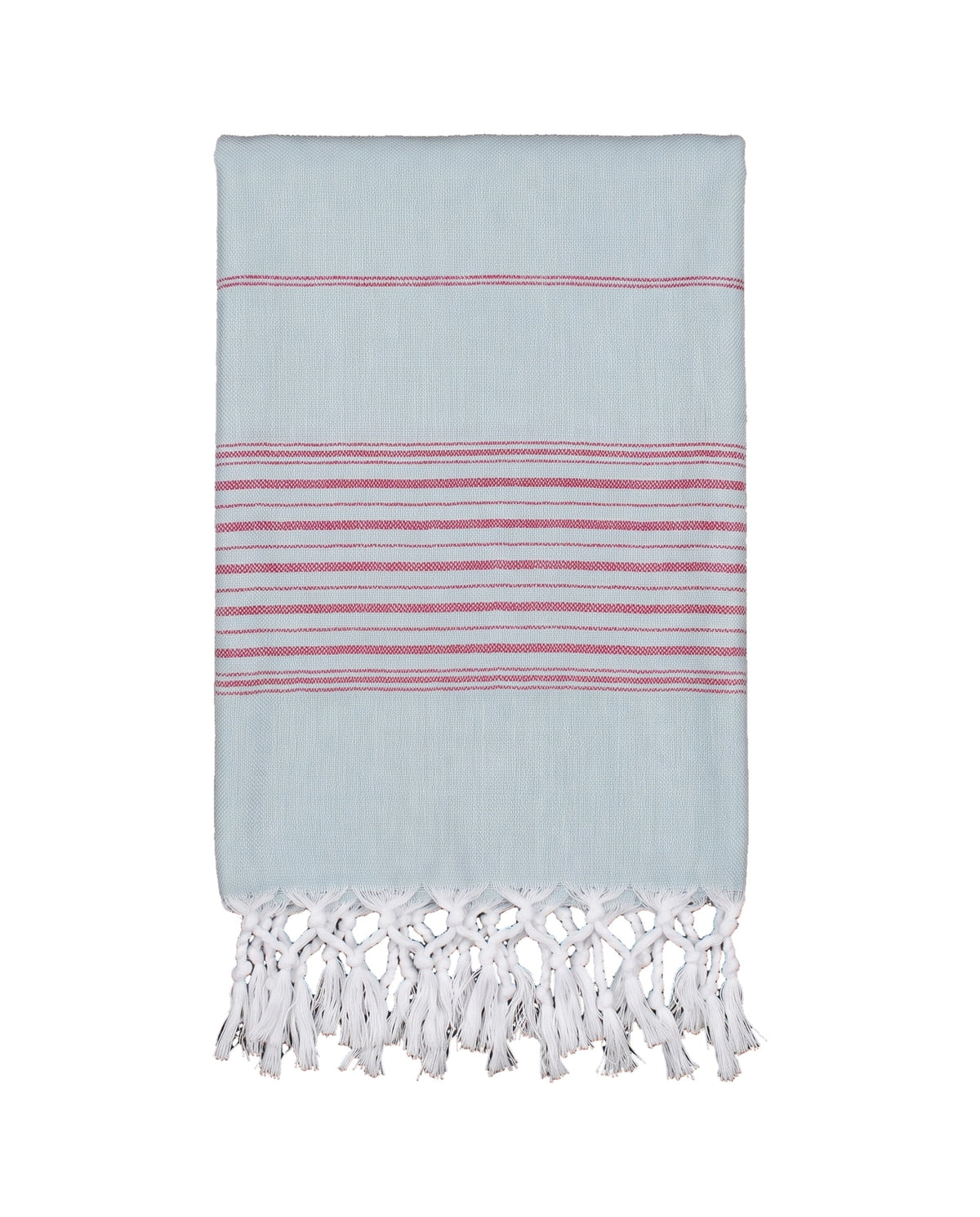hammamhanddoek dun zeegroen/cerise - vrijstaand