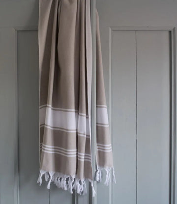 hamamdoek Honingraat grijsbeige