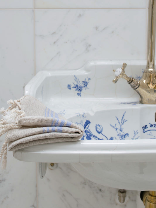 hamam gastendoek linnen lavendelblauw