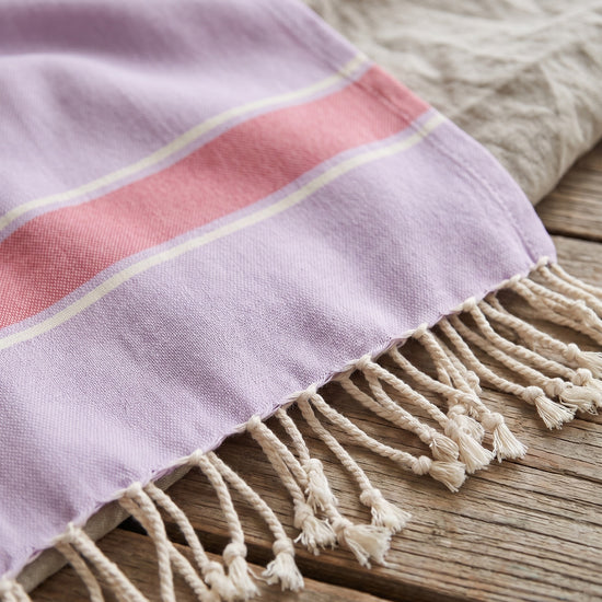 kids hamamdoek lilas pink - detail