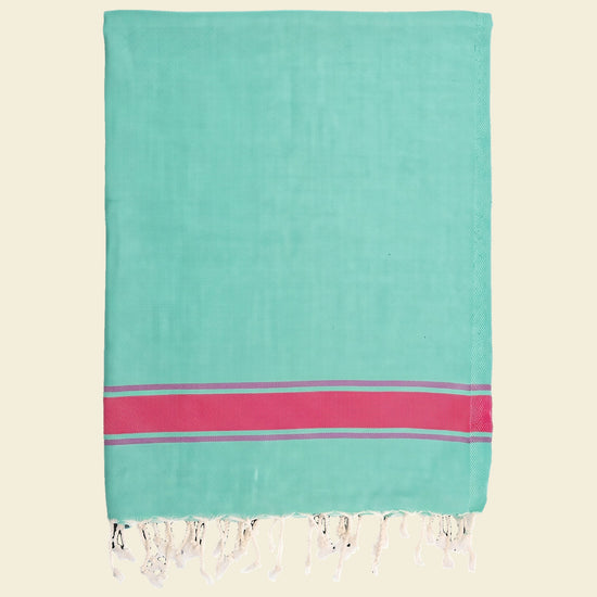 kids hamamdoek turquoise pink - op kleur