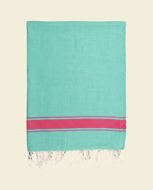kids hamamdoek turquoise pink - op kleur
