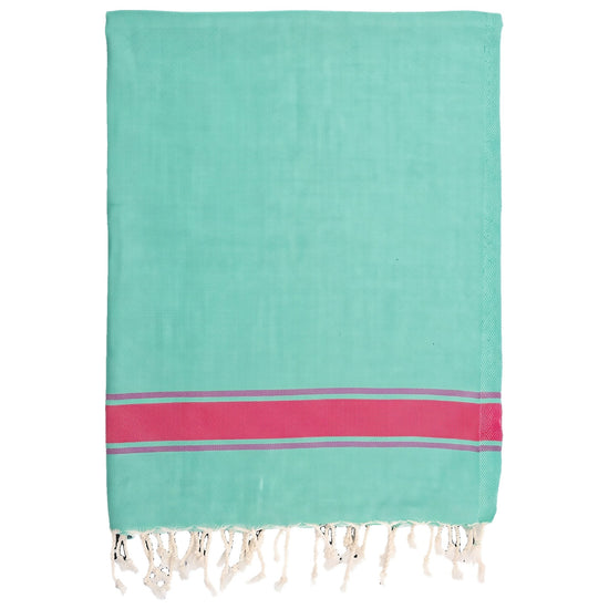 kids hamamdoek turquoise pink - vrijstaand