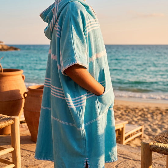 kids zwemponcho Leyla turquoise - sfeer