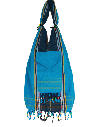 Kikoy beach bag blue