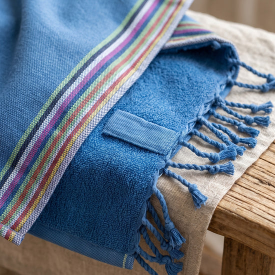 Kikoy kinder strandlaken blue jeans 125x65cm - detail