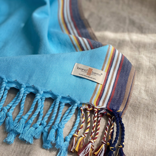 kikoy kinder strandlaken blue jeans - detail