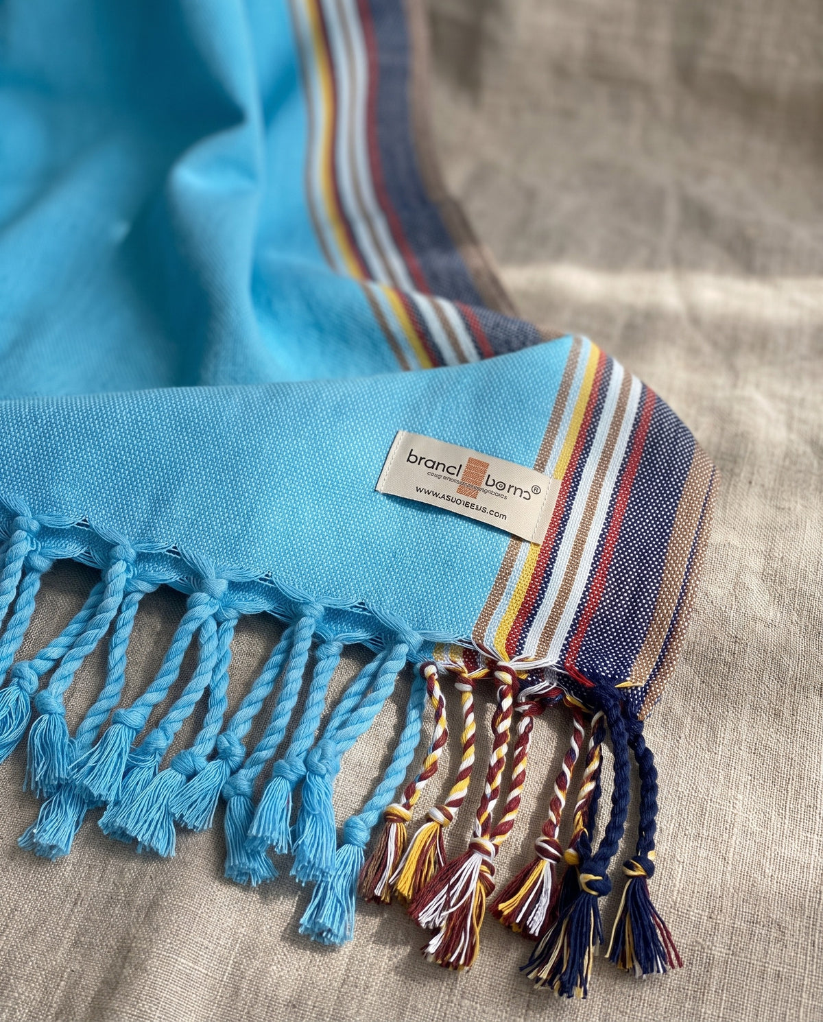 kikoy kinder strandlaken blue jeans - detail