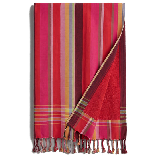 Kikoy strandlaken Kitale mixed stripes 170x95cm - vrijstaand