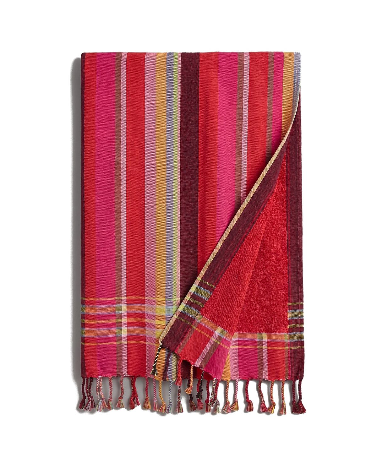 Kikoy strandlaken Kitale mixed stripes 170x95cm - vrijstaand