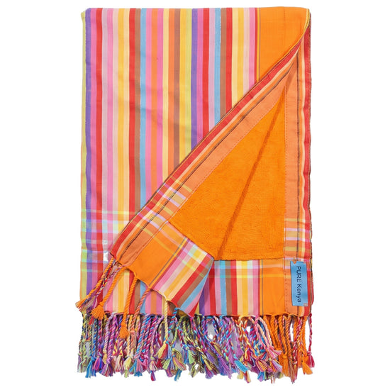 kikoy strandlaken orange stripes - vrijstaand