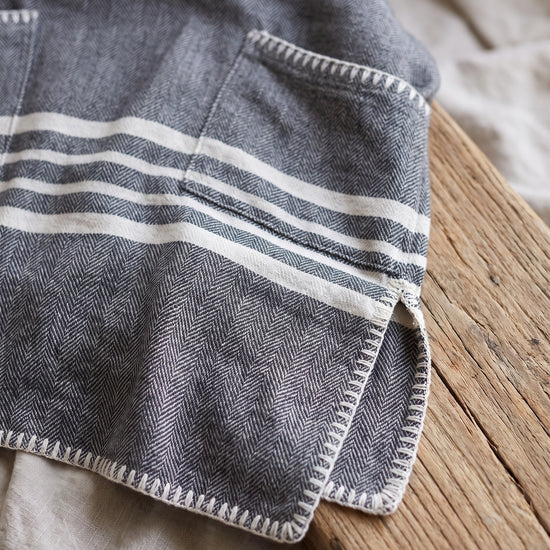 kinder strandponcho dark grey - detail