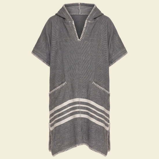 kinder strandponcho dark grey - op kleur