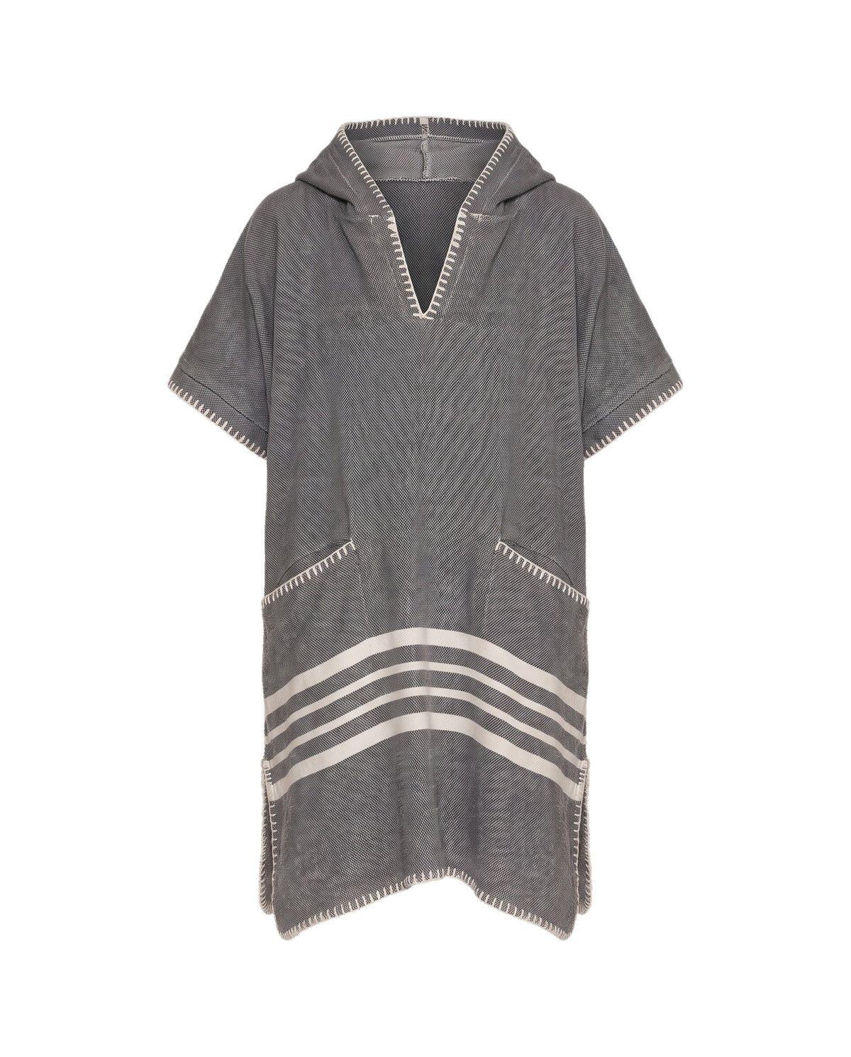 kinder strandponcho dark grey - vrijstaand