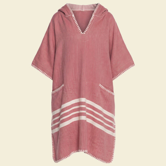 kinder strandponcho dusty rose - op kleur