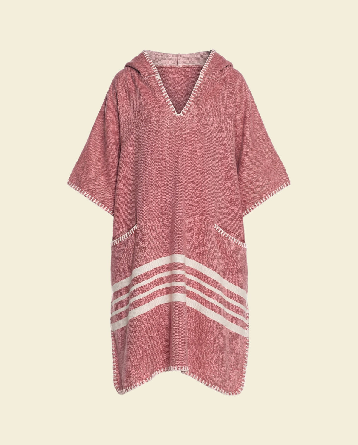 kinder strandponcho dusty rose - op kleur