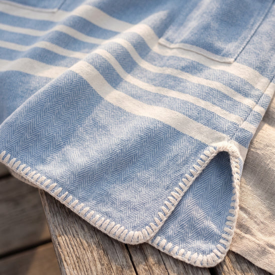 kinder strandponcho hamam air blue - detail