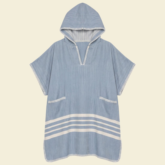 kinder strandponcho hamam air blue - op kleur