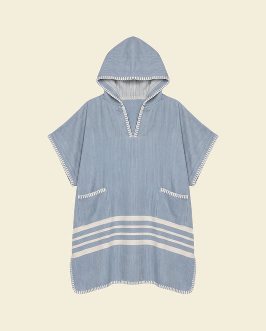 kinder strandponcho hamam air blue - op kleur