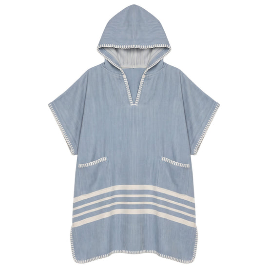 kinder strandponcho hamam air blue - vrijstaand