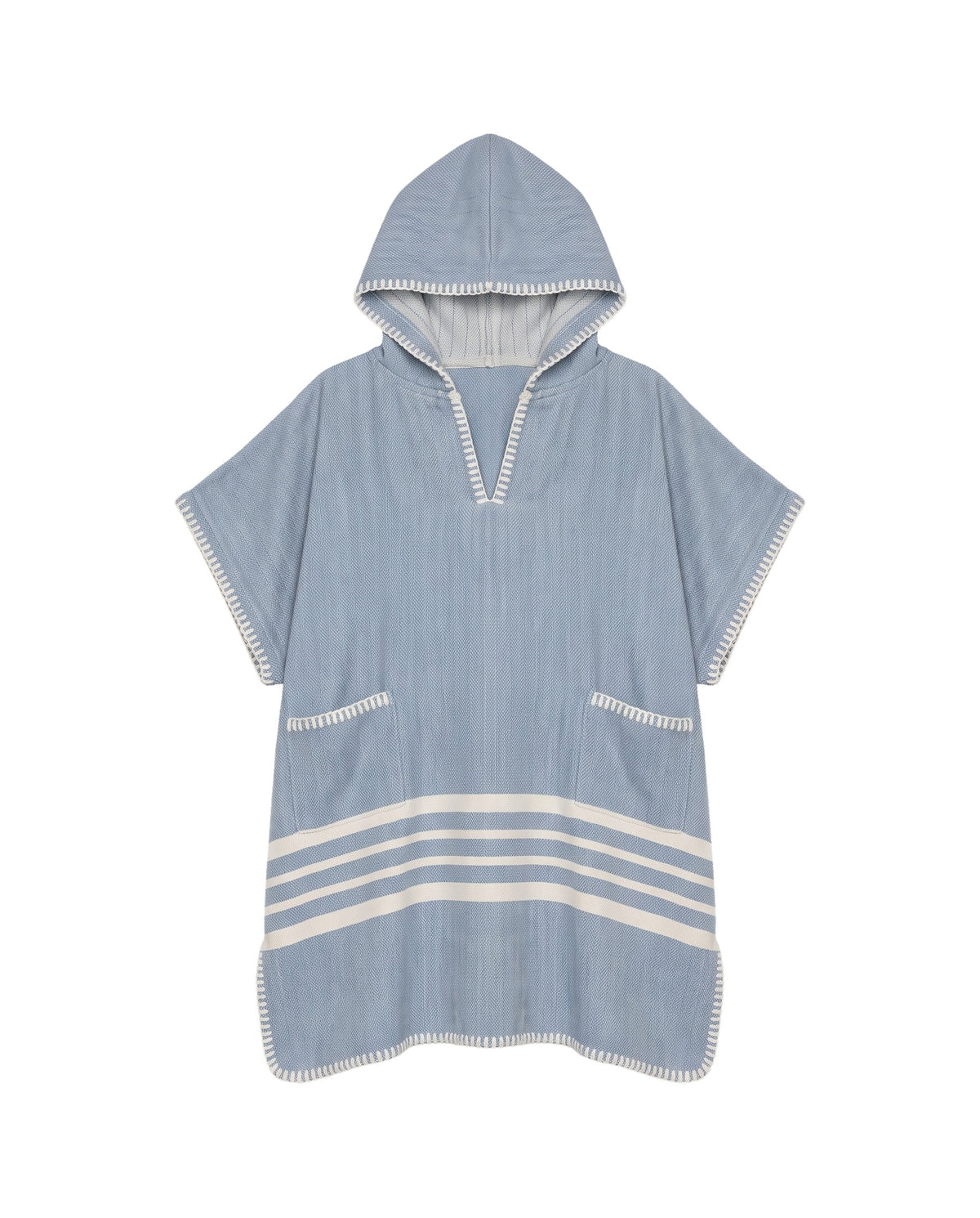 kinder strandponcho hamam air blue - vrijstaand