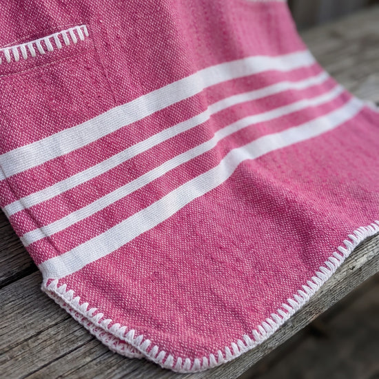 kinder strandponcho hamam fuchsia - detail