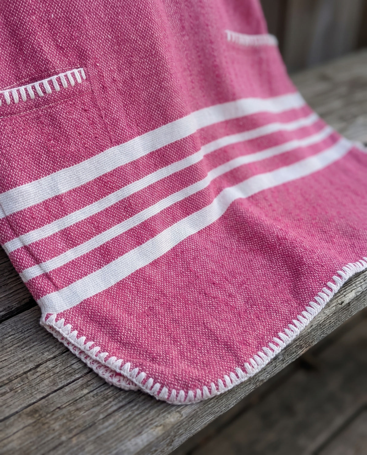 kinder strandponcho hamam fuchsia - detail