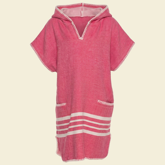 kinder strandponcho hamam fuchsia - op kleur