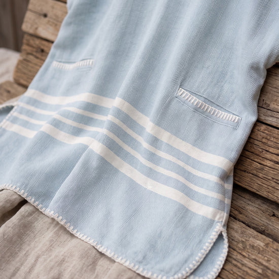 kinder strandponcho hamam light blue - detail