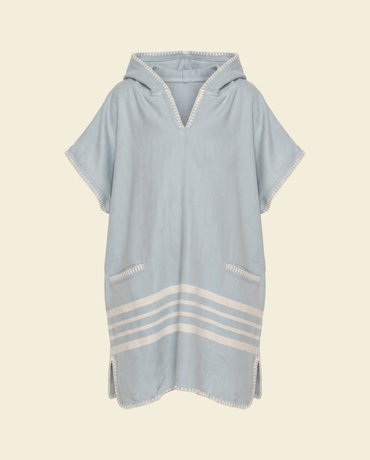 kinder strandponcho hamam light blue - op kleur