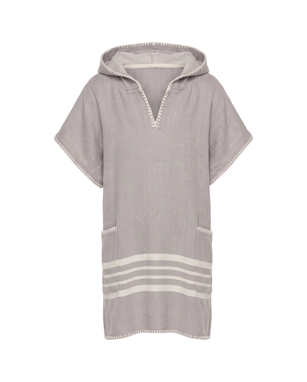 kinder strandponcho hamam light grey - vrijstaand
