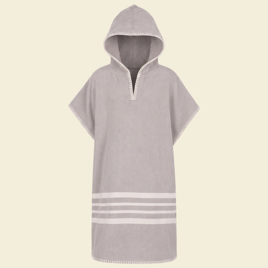 Kinder strandponcho hamam light grey - op kleur