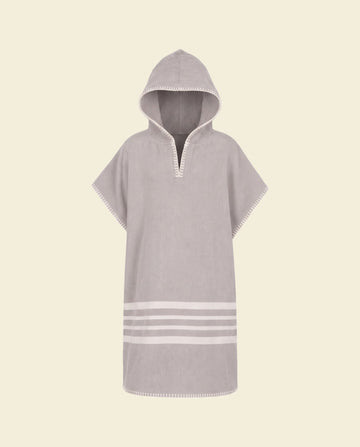 Kinder strandponcho hamam light-grey