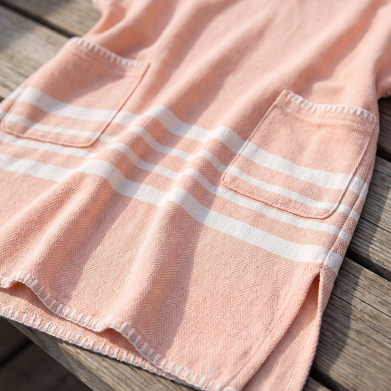 kinder strandponcho hamam melon - detail