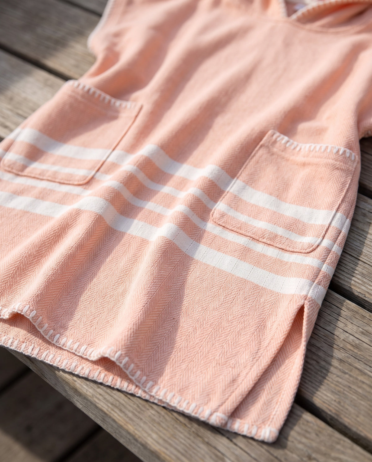kinder strandponcho hamam melon - detail