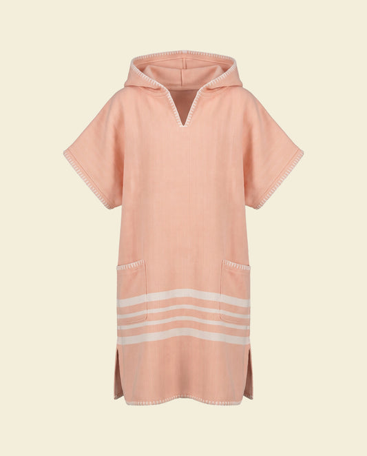 kinder strandponcho hamam melon - op kleur