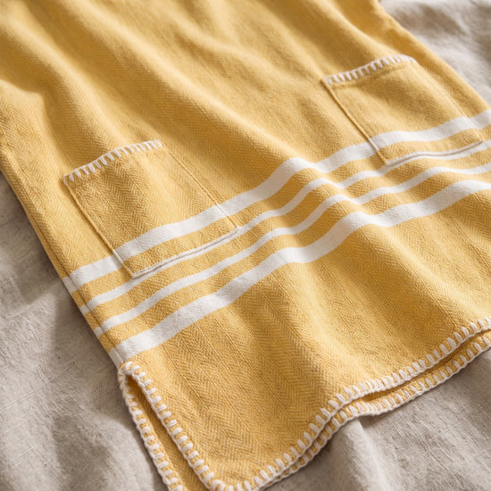 kinder strandponcho hamam mustard yellow - detail